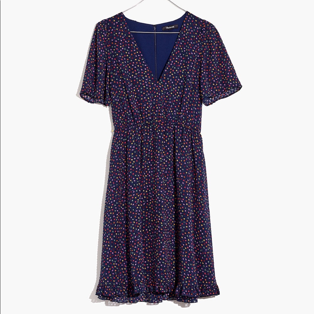 NWT Madewell Flutter-Sleeve Ruffle-Hem Dress - Picture 4 of 8